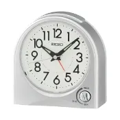 大高雄鐘錶城 seiko SK037 精工鐘 (QHE204S) 滑動式秒針嗶嗶靜音貪睡鬧鐘 銀色 11.7x11.5x5.6cm｜樂天領券現折★全館特惠中★指定刷卡回饋10%