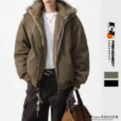 【K-2】cleanfit boxy 座山雕 解構造型 毛毛夾克 刷毛外套 軍外套 MA1外套 風衣外套【JM6026】
