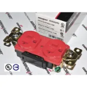 COOPER 紅色純銅工業級插座 AH5362RD 20A 125V NEMA 5-20R DUPLEX型 BSMI認證