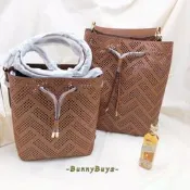 美國代購us台灣現貨🍯Lauren Ralph Lauren RLL Debby抽繩水桶包 皮革水桶包【幫優買】