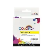【COLOR24】for BROTHER LC565XL-Y/LC565XLY 黃色高容量相容墨水匣(適用 MFC J2310/J3520/J3720)