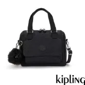 Kipling 黑色幾何印花翻蓋手提側背包-ZEVA