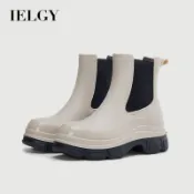  IELGY 2026女鞋女靴及踝靴切爾西靴白色煙靴厚底中筒