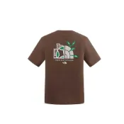 (店+)【The North Face】北面THE NORTH FACE Urban Exploration SS25 時尚百搭圓領戶外純棉透氣吸溼短袖T恤 男女同款 棕色