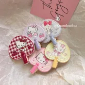 ✨桃園出貨✨夏天扇子Hello kitty貓髮夾甜妹ins風少女劉海夾創意卡通清新發卡
