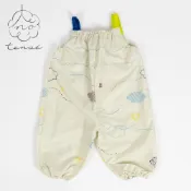 tenoe自然風印花 幼童遊戲服 玩沙衣 含收納袋 防水吊帶褲 戲水 玩沙 防水 畫畫衣 玩沙褲- 追小鳥