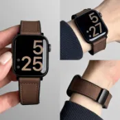 皮質高級感 磁吸釦 快速穿戴 適用於 Apple Watch 12 11 10 9 8 7 SE3 Ultra4 錶帶
