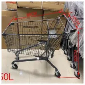 (店+)外貿出口日本灰色商場購物車手推車超市購物車零食架便利店購物車