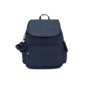 【KIPLING】『猴子包』碧海深藍拉鍊掀蓋後背包-CITY PACK S 女包