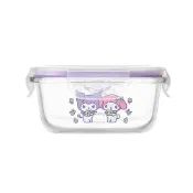 【美國康寧CORELLE】(三麗鷗)酷洛米&美樂蒂-耐熱玻璃保鮮盒510ml/單件/組合