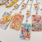 pokemon伊布家族掛脖伸縮卡套 噴火龍長繩卡套 悠遊卡 捷運卡 伊布 皮卡丘 寶可夢 門禁卡套 學生公交飯卡 掛脖防