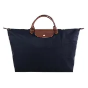 【康是美官方網購】LONGCHAMP-Le pliage 經典短把拉鍊摺疊旅行包(海軍藍)大款