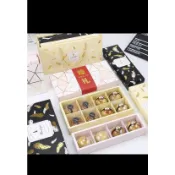 一品台灣出貨 月餅禮盒  4粒裝8粒裝燙金月餅盒  禮品手提袋牛軋糖禮盒蛋黃酥包裝盒4粒裝 天地蓋80G月餅盒