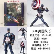 【台灣現貨】復仇者聯盟4 SHF 美國隊長3 內戰 Captain 可動手辦公仔擺件模型