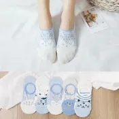 現貨春夏新品棉襪咯嗵短襪子女藍色船襪女隱形龍貓矽膠防滑廠家批發
