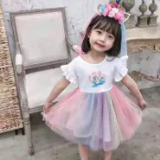 現貨♡童裝/零碼特價 ♥彩虹小馬棉拼接紗裙連身洋