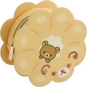 【小禮堂】San-X  拉拉熊 x mister donut 皮質造型零錢包 甜甜圈款(平輸品)