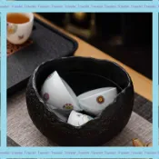 新品免運粗陶茶洗 功夫茶道配件 陶瓷茶渣缸 桌面水盂 茶水缸 家用茶具 茶席必備 賢居閣