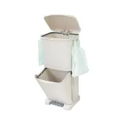 【生活King】直立式雙層腳踏式垃圾桶-4分類(40L)