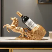 宜百家 送人禮物擺件 馬到成功擺件酒架子家用紅酒架酒櫃裝飾品餐廳櫃葡萄酒輕奢高檔