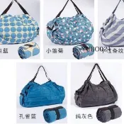 May shop 旅行單肩包快速折疊環保購物袋便攜春捲袋【108052744】