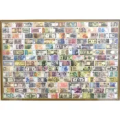 (店+)【P2 拼圖】【拼圖貓】P2 - 收集世界-世界紙鈔 台灣製 1000片拼圖 01-002