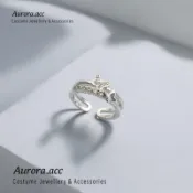 Aurora.acc｜艾妲 雙層 蝴蝶戒指｜開口戒指 食指戒 指環｜送耳扣收納袋擦拭布｜奧蘿菈飾品｜小眾款 小紅書 微調