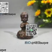 純銅坐禪蓮花小沙彌擺仿古銅藝純實心黃銅佛像把玩古玩和尚銅器