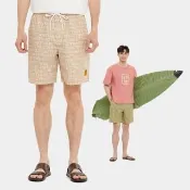 【Hang Ten】男裝-RELAXED FIT滿版HGTN印花鬆緊抽繩短褲(多色選)