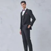 【SST&C】男裝 黑色修身晚宴服外套0112211006(限時3折)