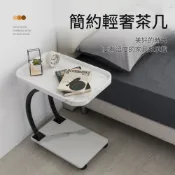 《出清現貨.售完不補》大理石紋雙層收納置物帶輪邊桌/茶几(懶人桌)【IDEA】