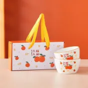大桔大利 兩碗禮盒 禮品 禮物 年會 抽獎 尾牙 春酒 吉祥 飯碗 送禮 春節 喜慶 可愛 Q版