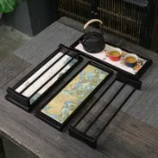 轉機商店 【竹製瀝水】茶杯架 功夫茶具配件 茶道茶盤 晾杯收納架 杯子架 杯墊杯託 瀝水通風 防潮防黴 簡約日系 居家泡茶必備