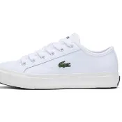 【LACOSTE】女鞋-後場皮革休閒運動鞋(白色)
