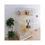 (店+)三層超大兔籠 兔籠子 兔子圍欄 兔龍籠子 雙層兔子籠子家用豪華超大號抽屜式兔兔用品養兔窩 寵物屋大別墅跳板樓梯diy籠子