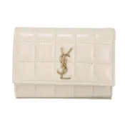 【DOKODEMO】二手 SAINT LAURENT PARIS Cassandra 雙折錢包，YSL 象牙色絎縫，可作鈔票夾、卡包、零錢包，帶 RFID IC 芯片，絎縫，Carre Blanc Vintage，三折錢包，800763 AABVP 9207