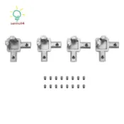 4 件 2020 系列 3 路端角支架連接器,用於歐洲標準 6 毫米 T 型槽 20 x 20 毫米鋁擠壓型材