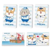 (店+)【網狐家居】柴語錄 Shiba Says-海軍系列 硬式珪藻土吸水皂墊 肥皂盒 杯墊 瀝水盤 肥皂架 杯墊 皂盤 貓 狗狗 柴犬 柯基