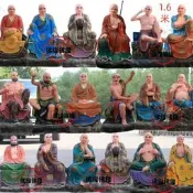 【收藏之家】十八羅漢神像降龍伏虎羅漢達摩祖師18尊者寺廟樹脂佛像擺件1.6米