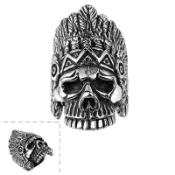巴黎精品 鈦鋼戒指骷髏頭美式戒飾-復古個性印地安龐克情人節生日禮物男飾品73le23【獨家進口】【米蘭精品】