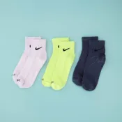 (店+)【NIKE 耐吉】Nike Plus【3雙一組】中筒襪 襪子 休閒襪 灰紫 深藍 螢光綠 SX6893-913