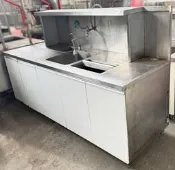 ○大員林2手貨○二手七尺白鐵飲料吧台/7尺不鏽鋼吧台/儲冰槽+水槽+瀝水盤/直吧/側吧《出貨前會清洗》