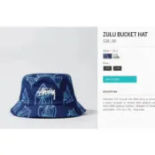 《Urban當天出貨》 Stussy ZULU BUCKET 刺繡LOGO藍白兩色漁夫帽 情侶款漁夫帽
