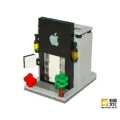 【限量特價30元】 街景-蘋果店積木 邏輯益智玩具  美勞DIY材料包 創意兒童教材【魁風小舖】