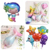 48H內出貨🍎現貨《美人魚&海洋動物鋁箔氣情》氣球 鋁箔氣球 造型氣球 美人魚氣球 貝殼氣球 海星氣球 章魚氣球 派對