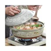 (店+)萬古燒土鍋日本進口花三島砂鍋 煤氣灶款煲湯家用陶瓷煲湯鍋3-4