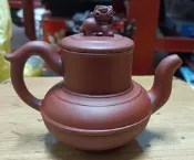 早期紫砂壺--泥形工美_早期土安心用_陳岩製陶（李碧芳之子_師從譚泉海）_執壺 _ 紫泥_200cc~値得收藏善用