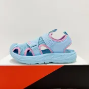 FILA KIDS 中童 大童 藍粉色 魔鬼氈 護趾鞋 涼鞋 3-S423A-335