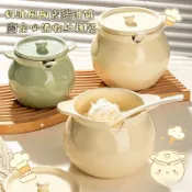 🌟廚房必備陶瓷豬油罐💡 耐高溫帶蓋儲油罐子 油潑辣子專用罐 防塵防潮密封罐 耐用好清洗 超實用儲油罐