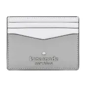 【KATE SPADE】防刮拼色六卡名片夾(灰/白)